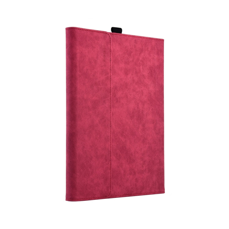 13 inch Leather Tablet Protective Case For Microsoft Surface Pro X, Color: Rose Red + Power Bag by bashfashion