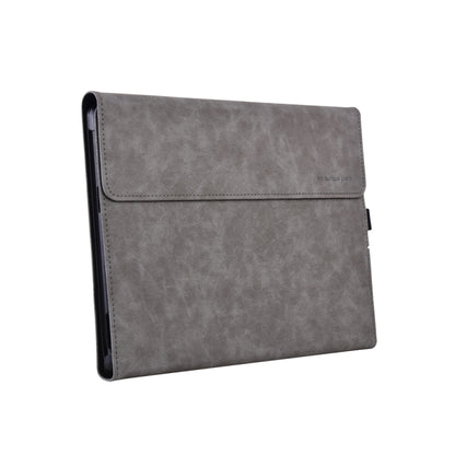 13 inch Leather Tablet Protective Case For Microsoft Surface Pro X, Color: Light Gray + Power Bag by bashfashion