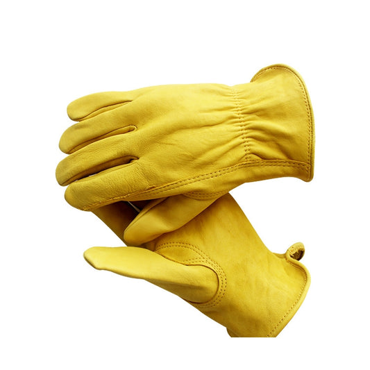 1 Pair JJ-5002 Outdoor Riding Gardening Genuine Leather Safety Gloves, Size: S by bashfashion