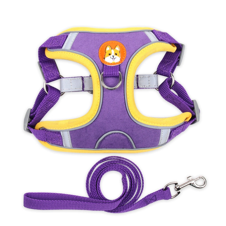 BL-867 Pet Chest Straps Reflective Dog Traction Rope, Size: L(Purple) by bashfashion