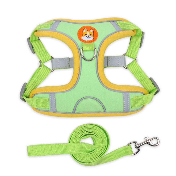 BL-867 Pet Chest Straps Reflective Dog Traction Rope, Size: L(Green) by bashfashion