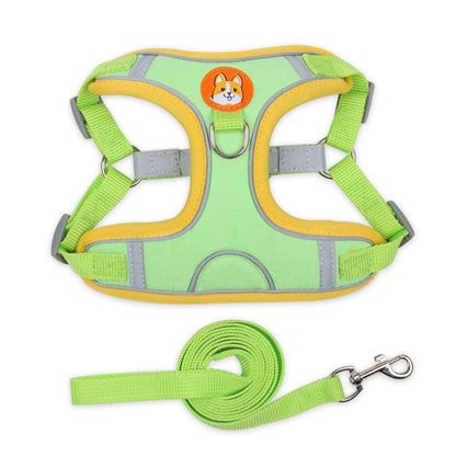 BL-867 Pet Chest Straps Reflective Dog Traction Rope, Size: L(Green) by bashfashion