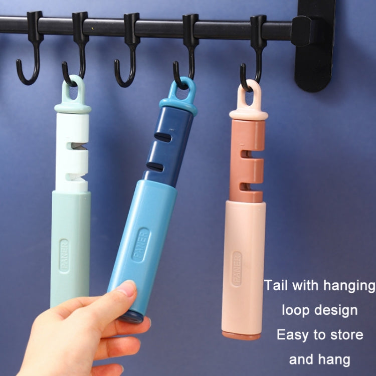 2 in 1 Stainless Steel Peeler Tungsten Steel Sharpener(Blue) by bashfashion