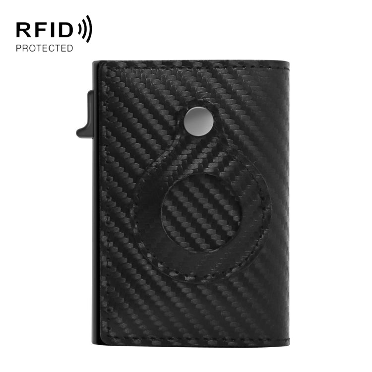 Anti-Theft Positioning Wallet Men Card Holder Mini Wallets For Airtag(Cowhide Carbon Fiber) by bashfashion
