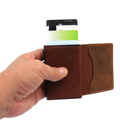 Anti-Theft Positioning Wallet Men Card Holder Mini Wallets For Airtag(Cowhide Black) by bashfashion