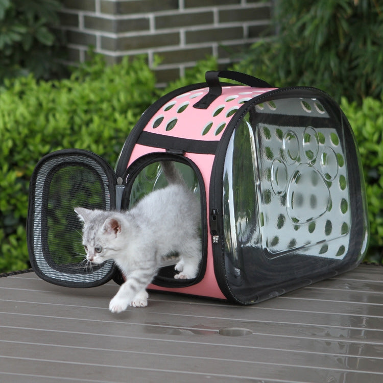 Pet Transparent Space Capsule Outing Package, Size: Small(Black) by bashfashion
