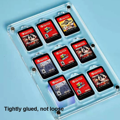 9 Grid Transparent Crystal Magnetic Game Card Storage Box For Switch by bashfashion