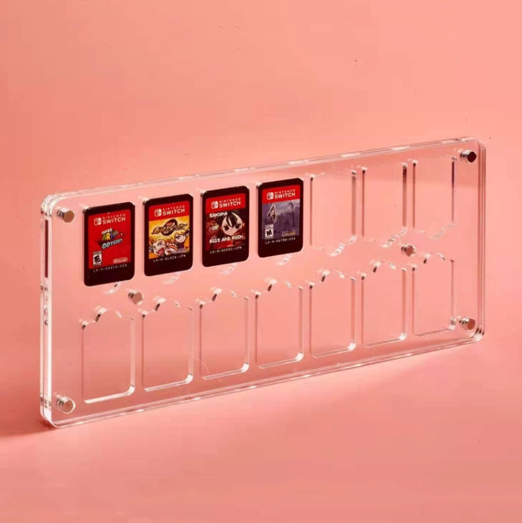 14 Grid Transparent Crystal Magnetic Game Card Storage Box For Switch by bashfashion
