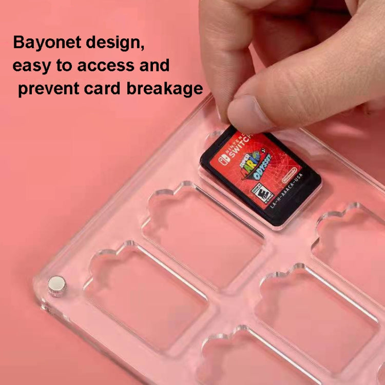 14 Grid Transparent Crystal Magnetic Game Card Storage Box For Switch by bashfashion