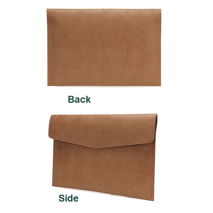 PU Leather Litchi Pattern Sleeve Case For 13.3 Inch Laptop, Style: Single Bag (Light Brown) by bashfashion