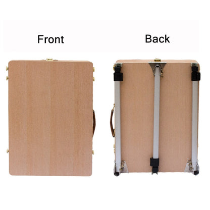 Portable Wooden Portable Sketch Box Aluminum Alloy Easel(Beech) by bashfashion