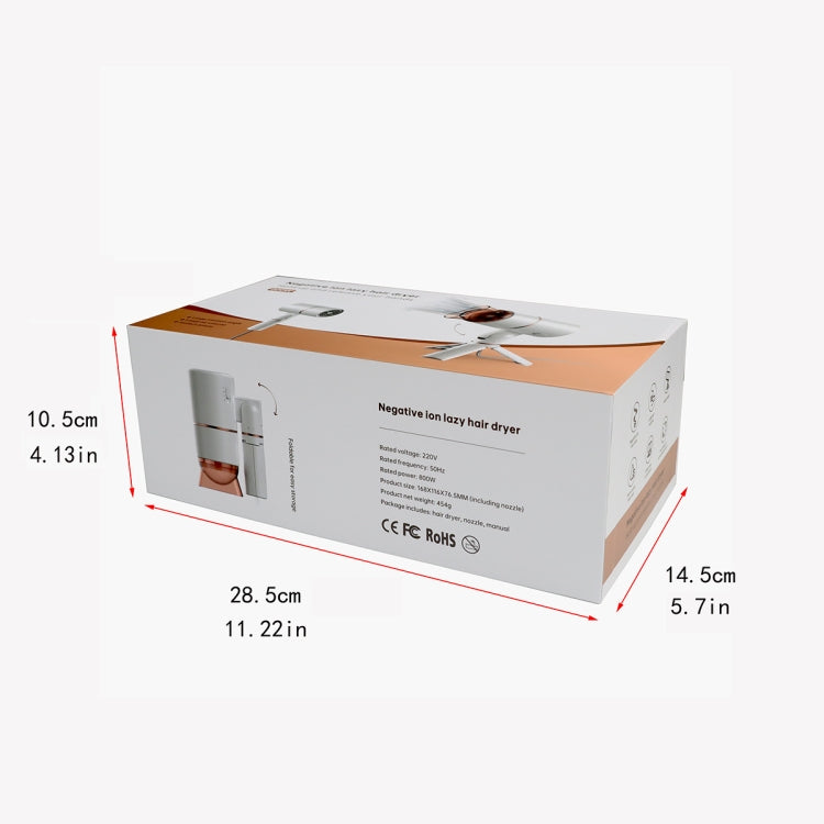 ZMFT-001 Hands-Free Desktop Hair Dryer, Specification: EU Plug(White) by bashfashion