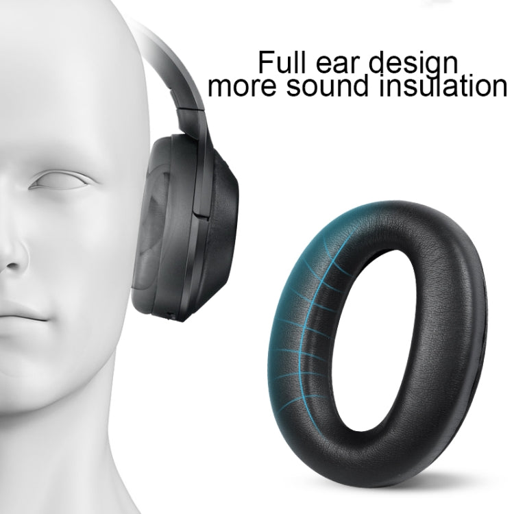 2pcs PU Leather Earpads For Sony WH-1000XM4, Color: Black+Buckle by bashfashion