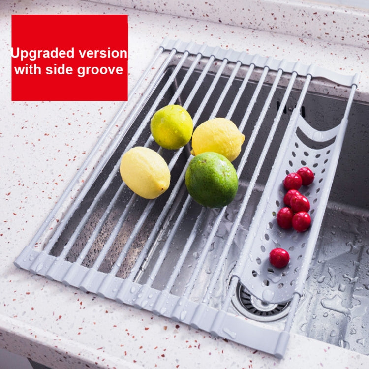 52 x 33cm Gray Kitchen Silicone Drain Rack Sink Drain Rack by bashfashion