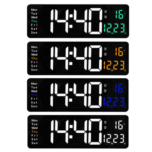 6626 Living Room Wall-Mounted Large Screen Display LED Digital Clock, Color: Orange Temperature by bashfashion