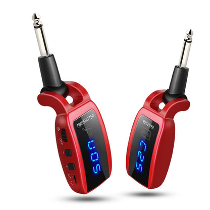 U12DX 6.35mm Jack Wireless Guitar Transmitter Receiver Rechargeable Adapter(Red) by bashfashion