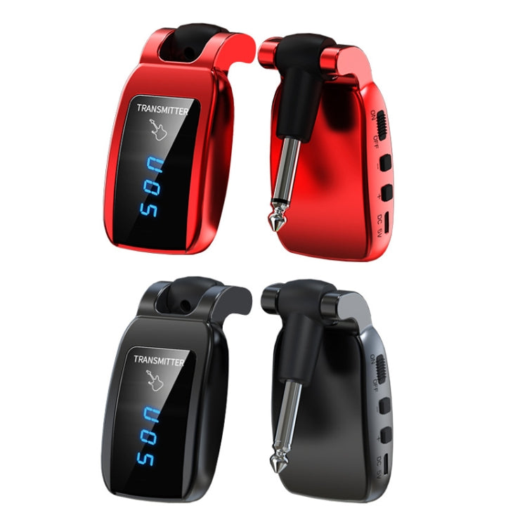 U12DX 6.35mm Jack Wireless Guitar Transmitter Receiver Rechargeable Adapter(Red) by bashfashion