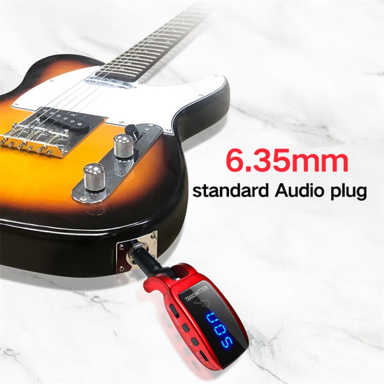 U12DX 6.35mm Jack Wireless Guitar Transmitter Receiver Rechargeable Adapter(Red) by bashfashion