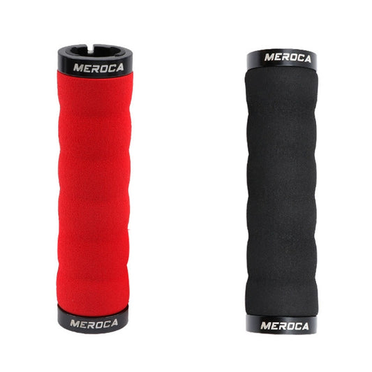 MEROCA Mountain Bike Anti-slip Shock Absorber Riding Grip Cover, Style: Bilateral Lock Sponge ME30 Black by MEROCA