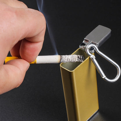 Portable Cigarette Case Portable With Lid Sealed Ashtray, Color: Black by bashfashion