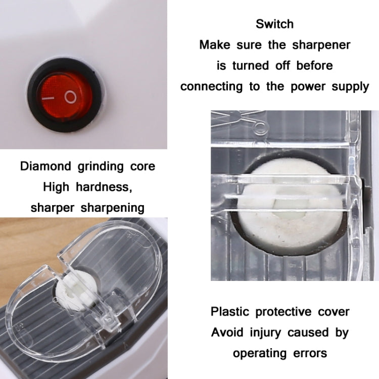 JJ-1 Kitchen Electric Double Sided Knife Sharpener, Specification: USB Plug by bashfashion