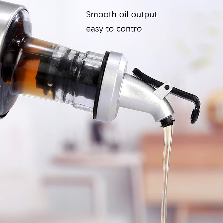 Stainless Steel Glass Oil Bottle Kitchen Pressed Seasoning Bottle, Capacity: 300ml by bashfashion
