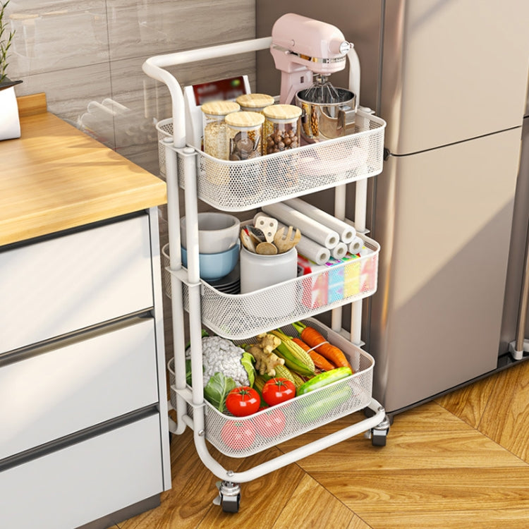 HP211015 Multifunctional Kitchen Storage Rack with Pulley(White) by bashfashion