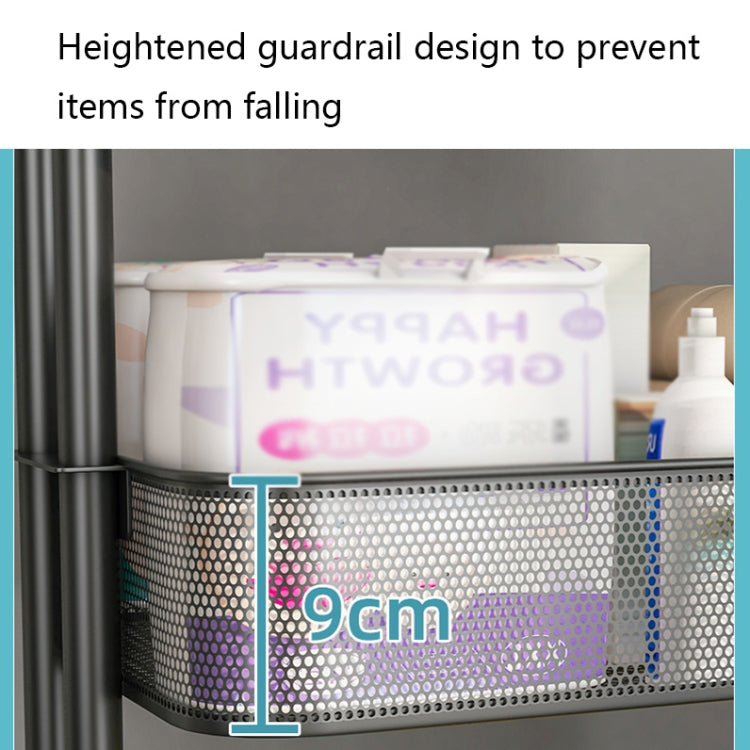 HP211015 Multifunctional Kitchen Storage Rack with Pulley(White) by bashfashion