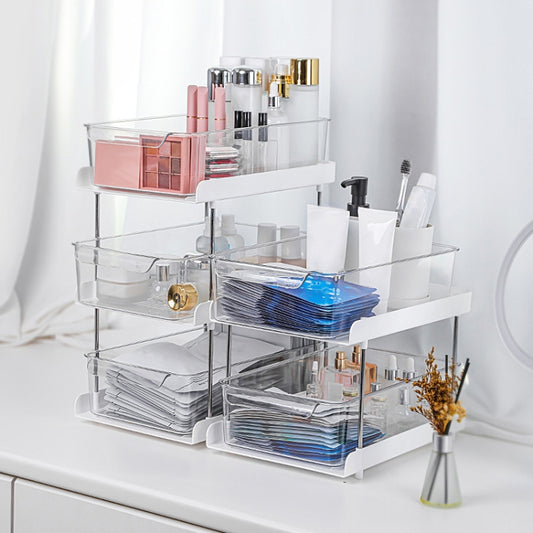 Washbasin Skin Care Products Transparent Storage Rack, Spec: Three Layers by bashfashion