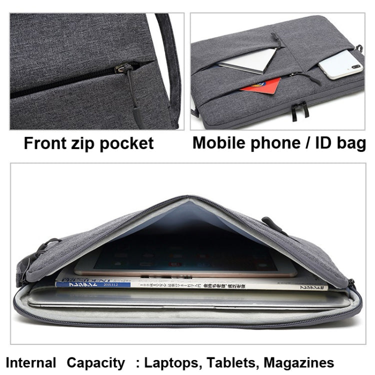 Zipper Type Polyester Business Laptop Liner Bag, Size: 14 Inch(Dark Gray) by bashfashion