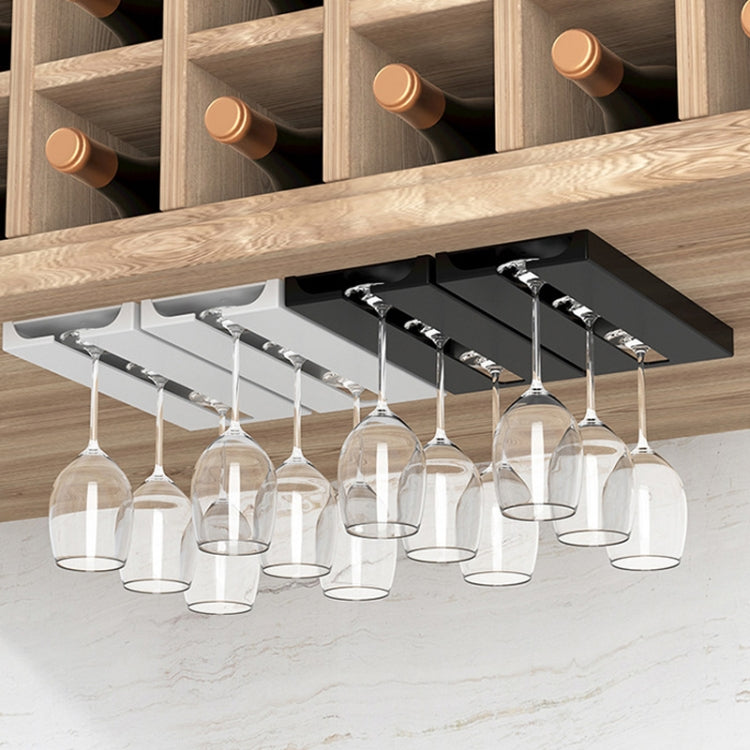 2 PCS Living Room Kitchen Free Punch Goblet Wine Glass Hanging Rack(Black) by bashfashion