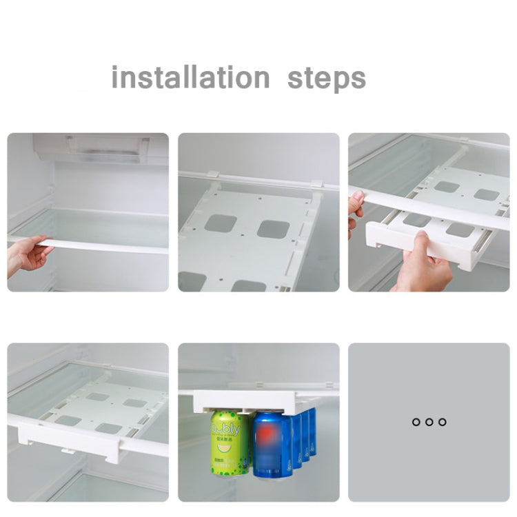 Refrigerator Beverage Beer Can Hanging Storage Rack(White) by bashfashion