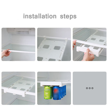 Refrigerator Beverage Beer Can Hanging Storage Rack(White) by bashfashion