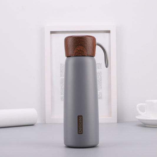 Delicate 304 Stainless Steel Wood Grain Thermos Cup, Capacity: 400ml(Grey) by Delicate