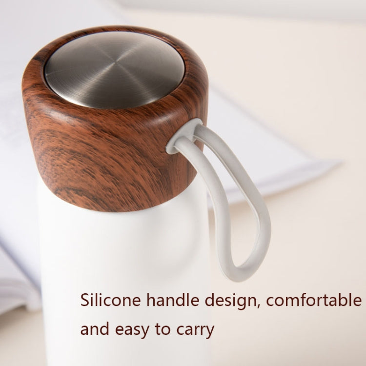 Delicate 304 Stainless Steel Wood Grain Thermos Cup, Capacity: 400ml(White) by Delicate