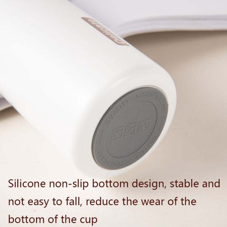 Delicate 304 Stainless Steel Wood Grain Thermos Cup, Capacity: 400ml(White) by Delicate