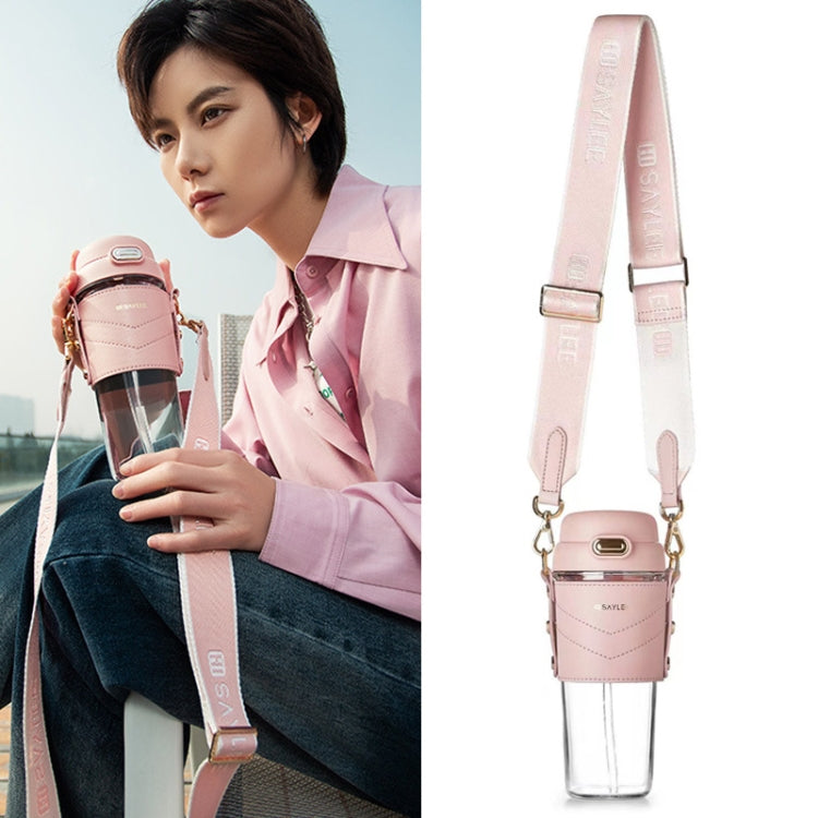 Saylee 500ML Portable Tritan Straw Cup(Pink) by bashfashion