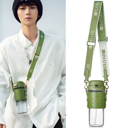 Saylee 500ML Portable Tritan Straw Cup(Dark Green) by bashfashion