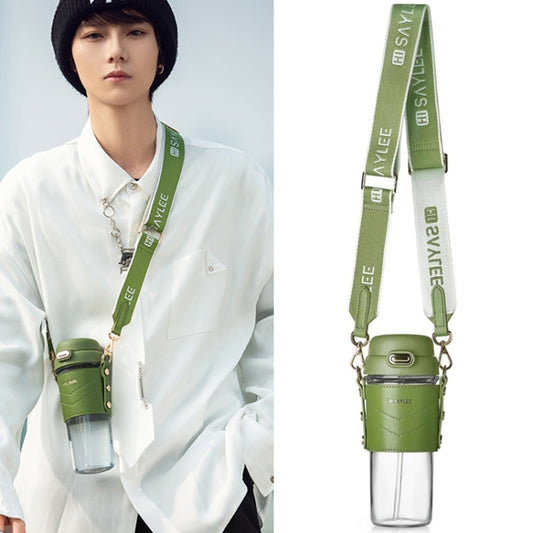 Saylee 500ML Portable Tritan Straw Cup(Dark Green) by bashfashion