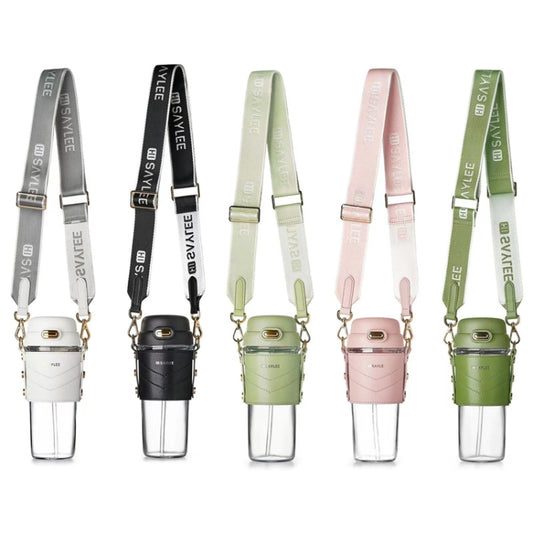 Saylee 500ML Portable Tritan Straw Cup(Black) by bashfashion