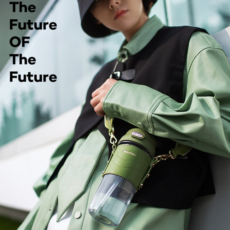 Saylee 500ML Portable Tritan Straw Cup(Dark Green) by bashfashion