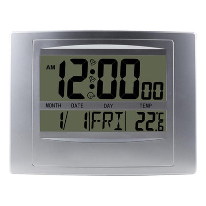 Home Big Screen Display Digital Electronic Wall Clock Living Room Temperature Clock(Silver) by bashfashion