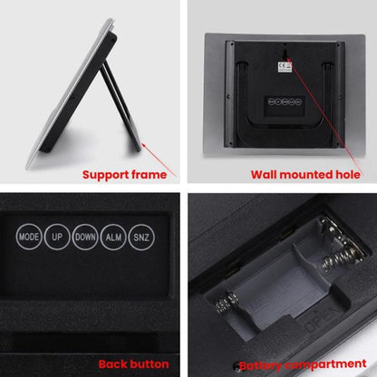 Home Big Screen Display Digital Electronic Wall Clock Living Room Temperature Clock(Silver) by bashfashion