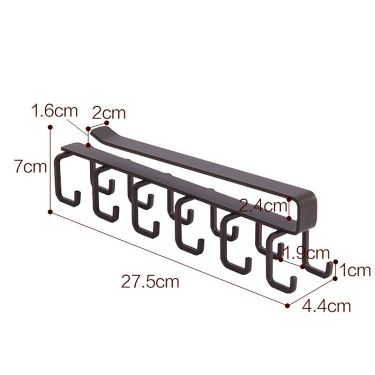 Hole-free Hanging Cup Holder Clip-type Double-row Hook Frame by bashfashion