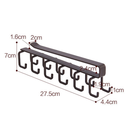 Hole-free Hanging Cup Holder Clip-type Double-row Hook Frame by bashfashion