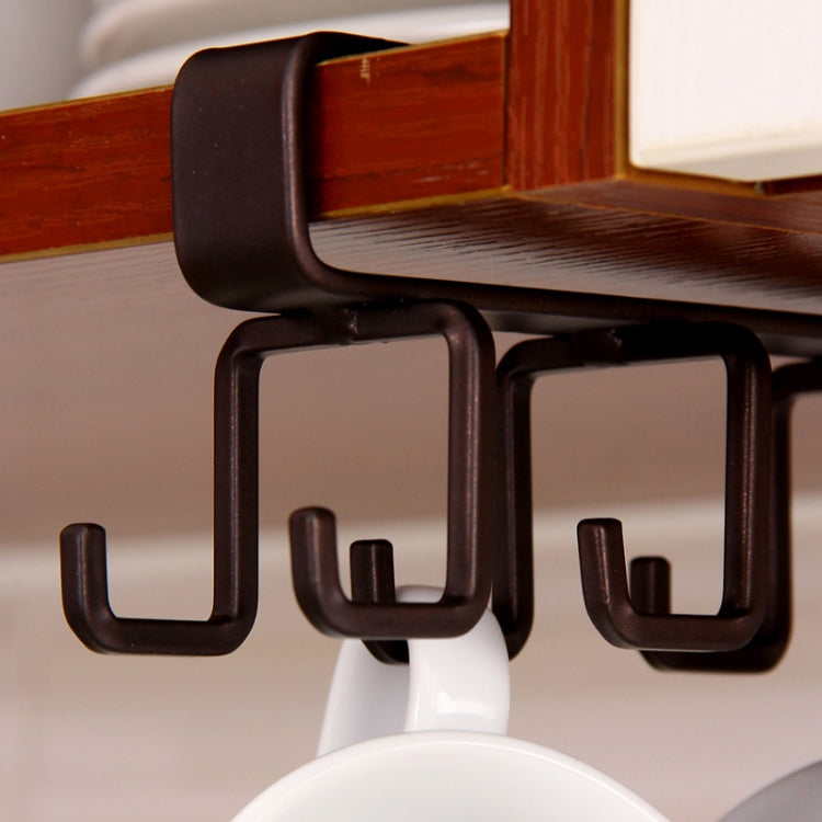 Hole-free Hanging Cup Holder Clip-type Double-row Hook Frame by bashfashion