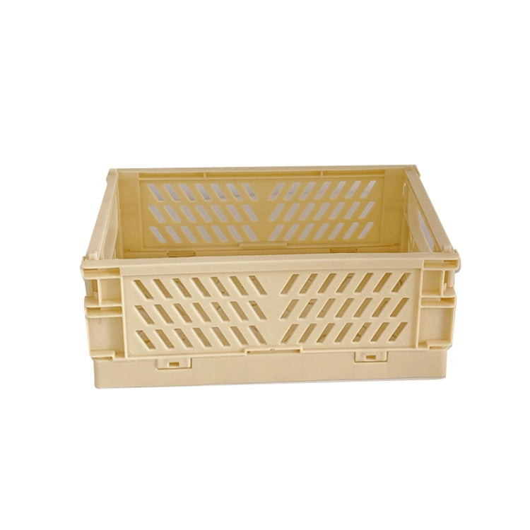 Student Desktop Organizer Folding Plastic Storage Box, Size: Small (Yellow) by bashfashion