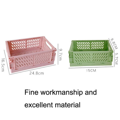 Student Desktop Organizer Folding Plastic Storage Box, Size: Small (Yellow) by bashfashion