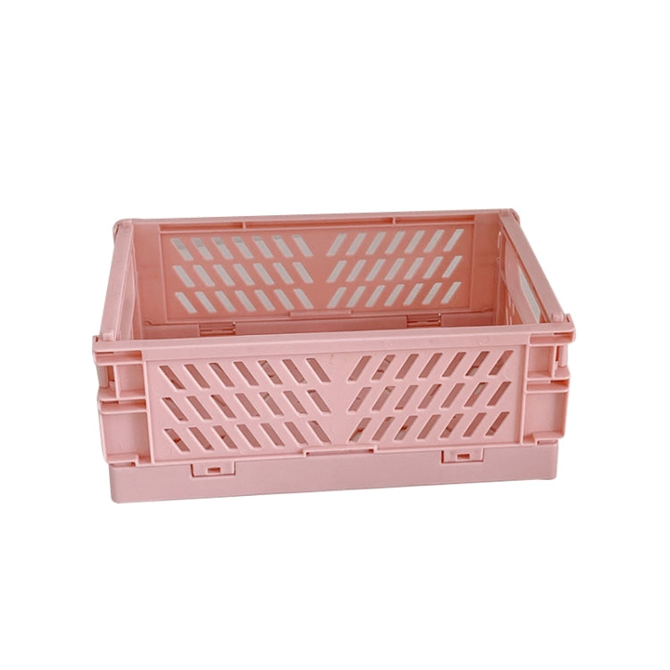 Student Desktop Organizer Folding Plastic Storage Box, Size: Small (Pink) by bashfashion