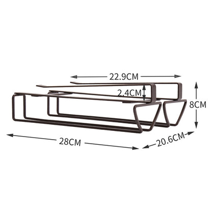 Free Punch Cabinet Wrought Iron Wine Glass Holder Upside Down Rack,Style: Double Row by bashfashion